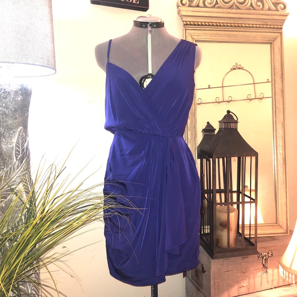 Purple draped dress